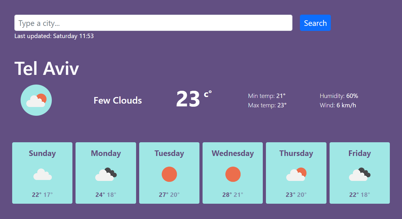 Weather App-React preview